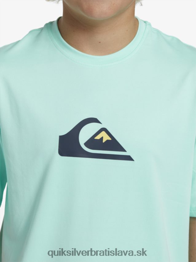 Surfové tričko s krátkym rukávom, upf 50, 8-16 Quiksilver chlapci B80HXR2137 plážové sklo