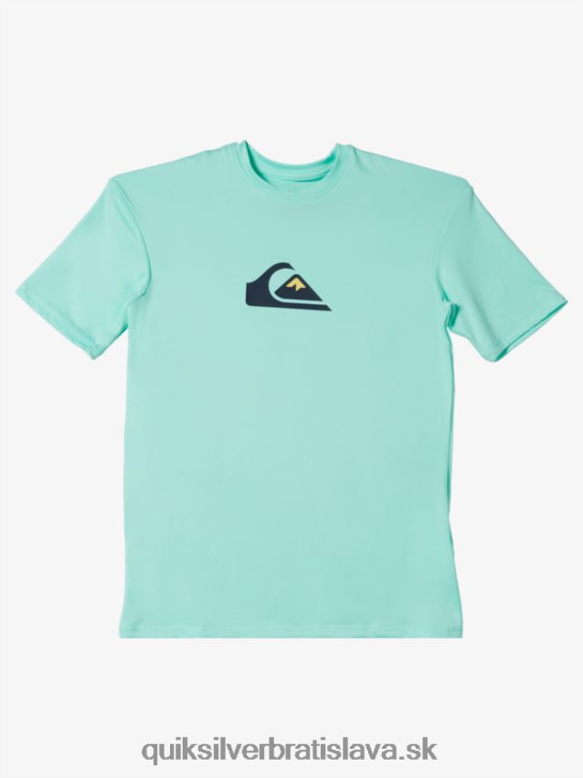 Surfové tričko s krátkym rukávom, upf 50, 8-16 Quiksilver chlapci B80HXR2137 plážové sklo