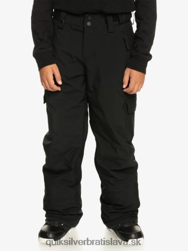8-16 porter zateplené čierne nohavice do snehu Quiksilver chlapci B80HXR2258 pravá čierna