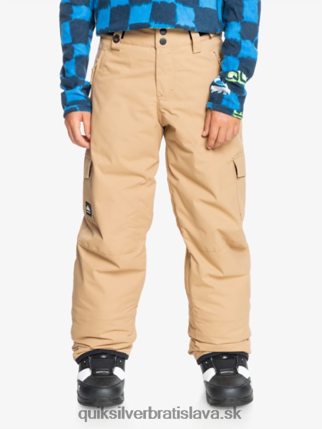 8-16 porter zateplené khaki snehové nohavice Quiksilver chlapci B80HXR2260 tanín