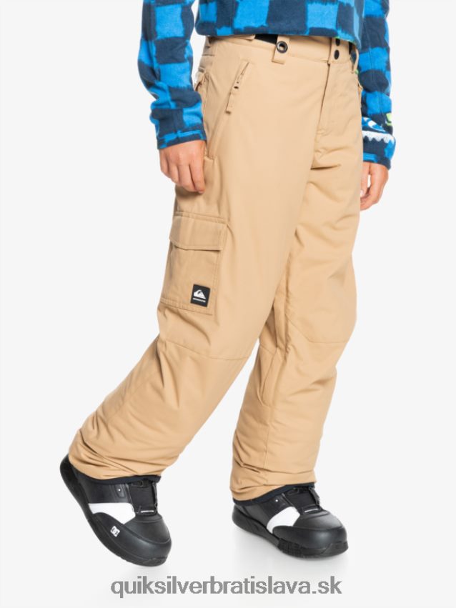 8-16 porter zateplené khaki snehové nohavice Quiksilver chlapci B80HXR2260 tanín