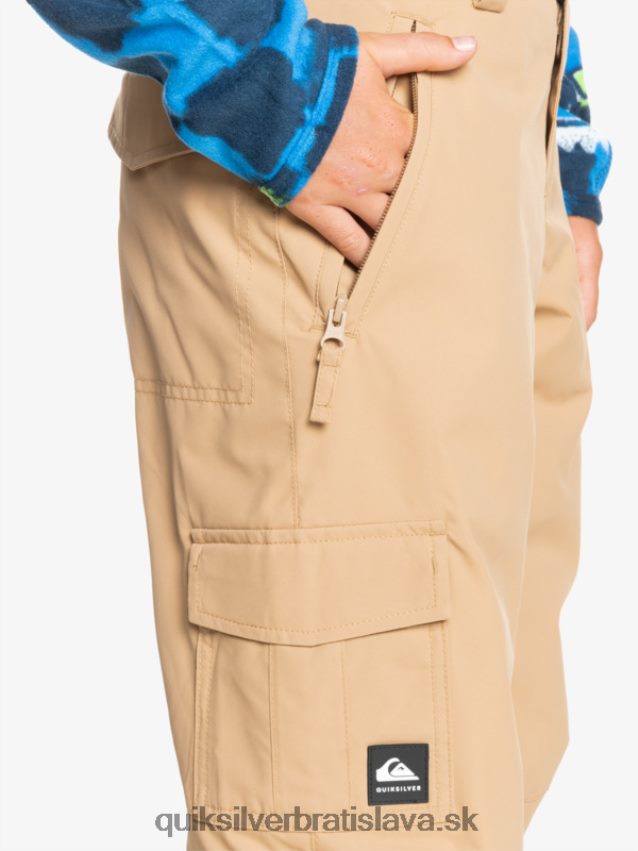 8-16 porter zateplené khaki snehové nohavice Quiksilver chlapci B80HXR2260 tanín