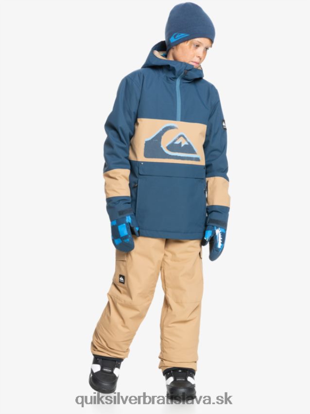 8-16 porter zateplené khaki snehové nohavice Quiksilver chlapci B80HXR2260 tanín