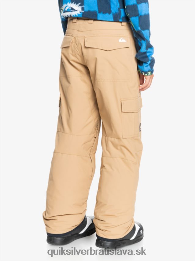 8-16 porter zateplené khaki snehové nohavice Quiksilver chlapci B80HXR2260 tanín