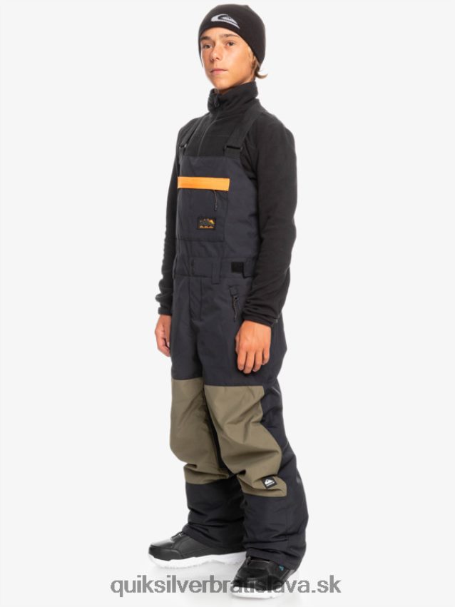 8-16 zateplené nohavice so snehovým podbradníkom Quiksilver chlapci B80HXR2318 pravá čierna