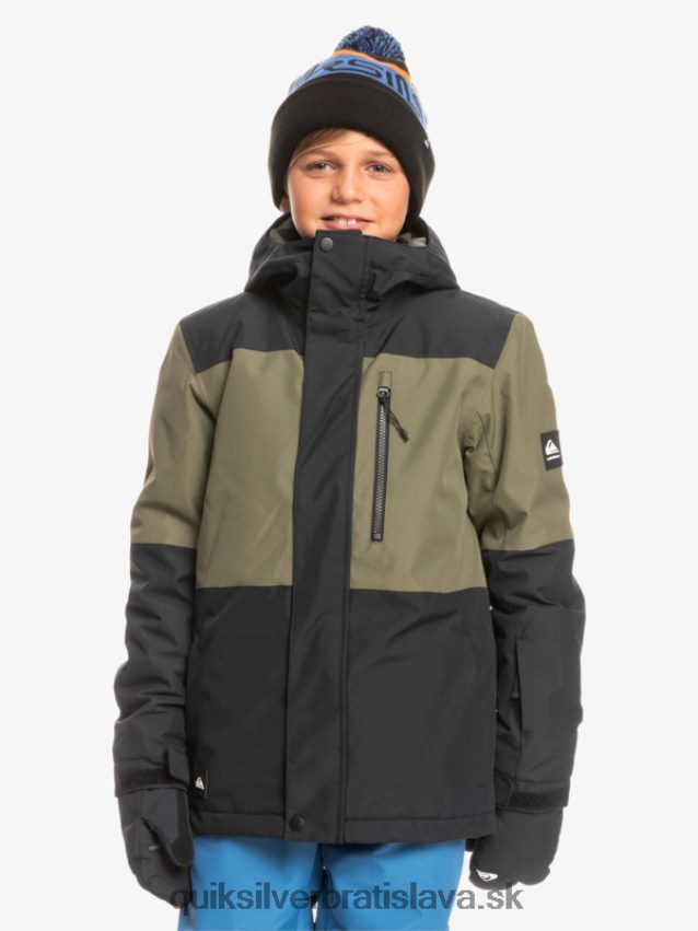 Technická snehová bunda na 8-16 misií Quiksilver chlapci B80HXR2337 pravá čierna