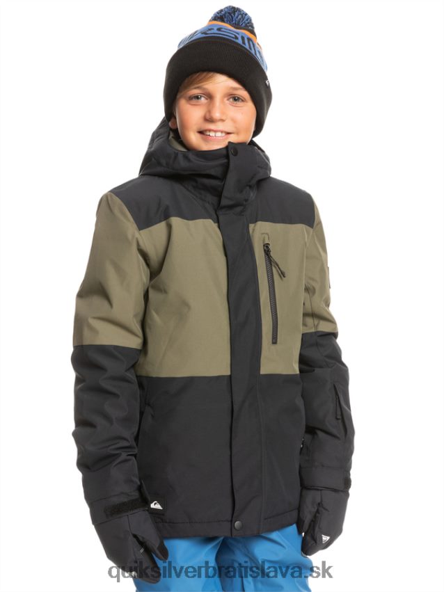 Technická snehová bunda na 8-16 misií Quiksilver chlapci B80HXR2337 pravá čierna