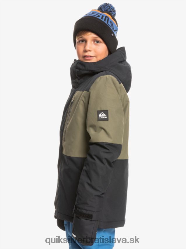 Technická snehová bunda na 8-16 misií Quiksilver chlapci B80HXR2337 pravá čierna