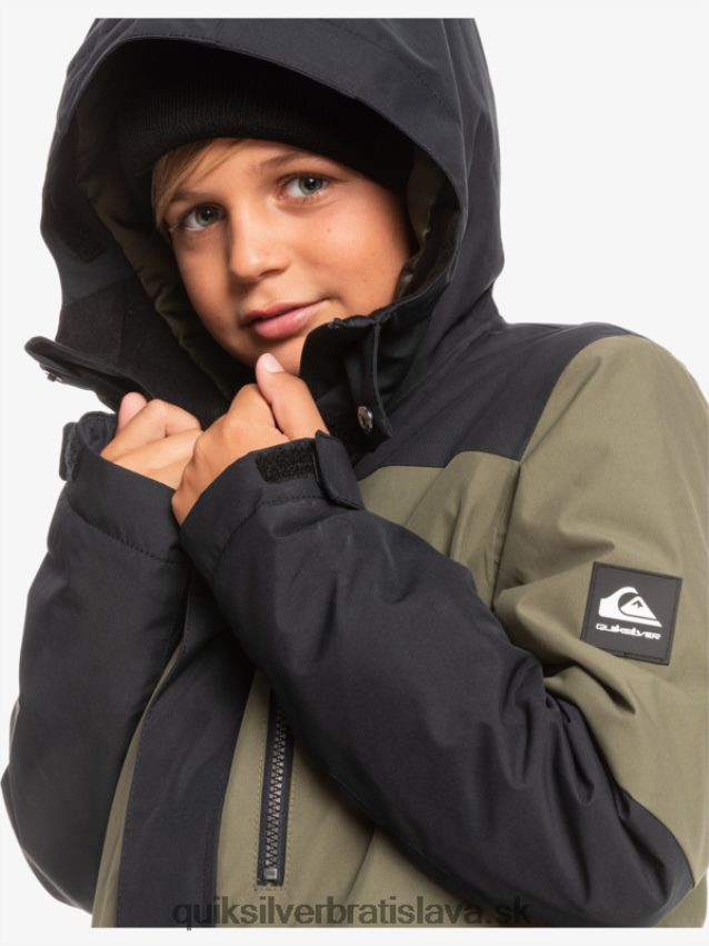 Technická snehová bunda na 8-16 misií Quiksilver chlapci B80HXR2337 pravá čierna