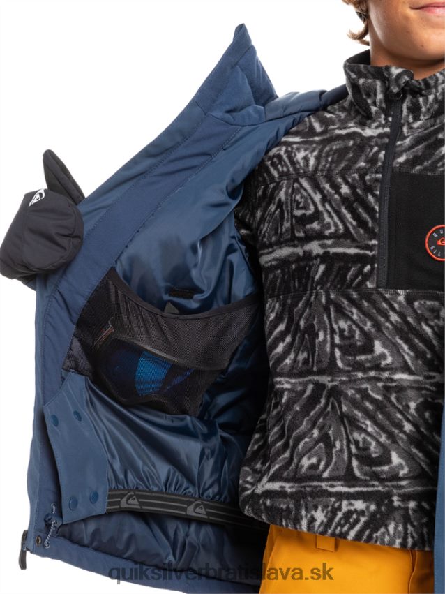 Technická snehová bunda na 8-16 misií Quiksilver chlapci B80HXR2338 insígnie modrá