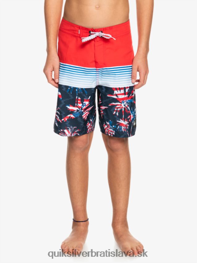 8-16 každodenný panel yth 17 boardshort Quiksilver chlapci B80HXR2276 vysoko riziková červená