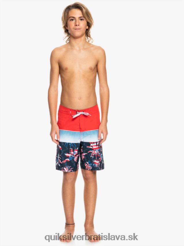 8-16 každodenný panel yth 17 boardshort Quiksilver chlapci B80HXR2276 vysoko riziková červená