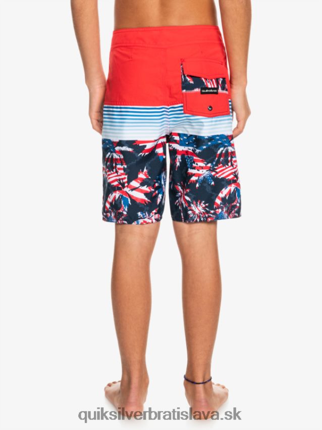 8-16 každodenný panel yth 17 boardshort Quiksilver chlapci B80HXR2276 vysoko riziková červená