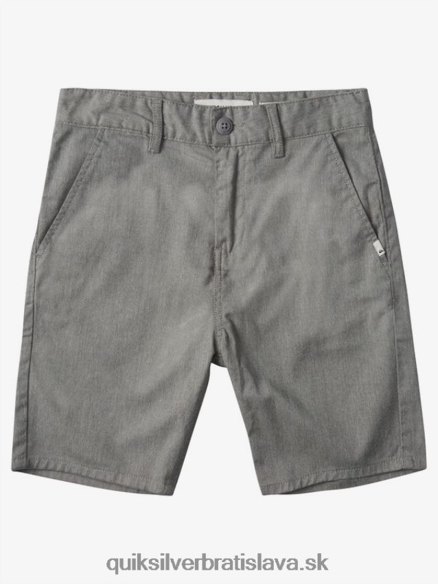 8-16 nové každodenné elastické chino šortky Quiksilver chlapci B80HXR2108 svetlosivý vres
