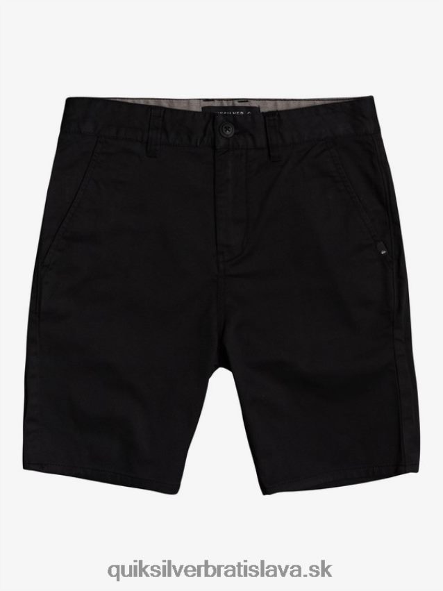 8-16 nové každodenné elastické chino šortky Quiksilver chlapci B80HXR2109 čierna