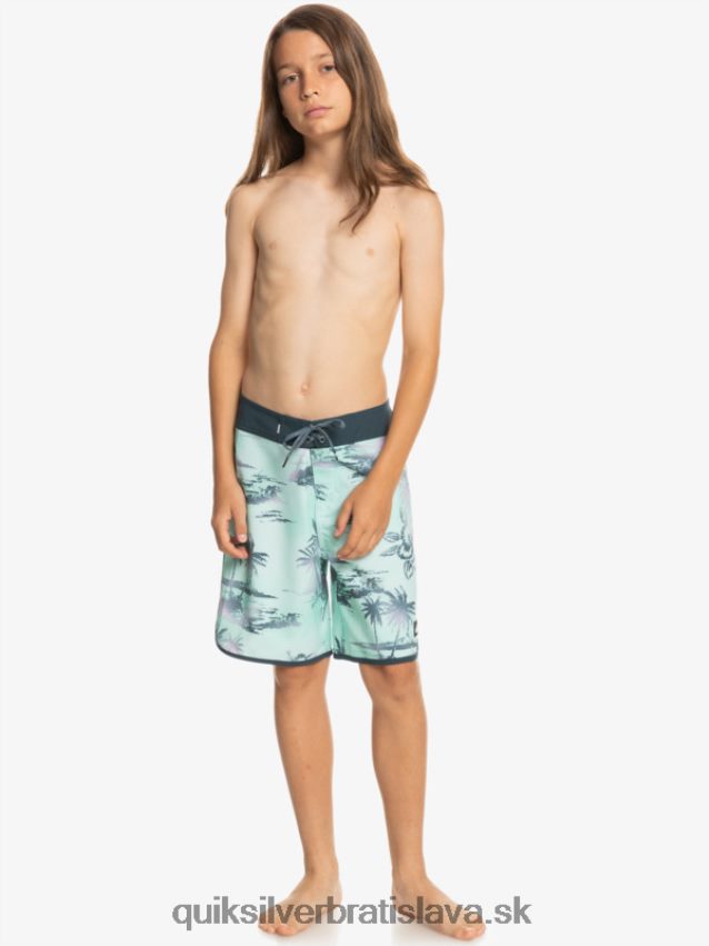 8-16 surfsilk scallop 17 boardshorts Quiksilver chlapci B80HXR2020 plážové sklo