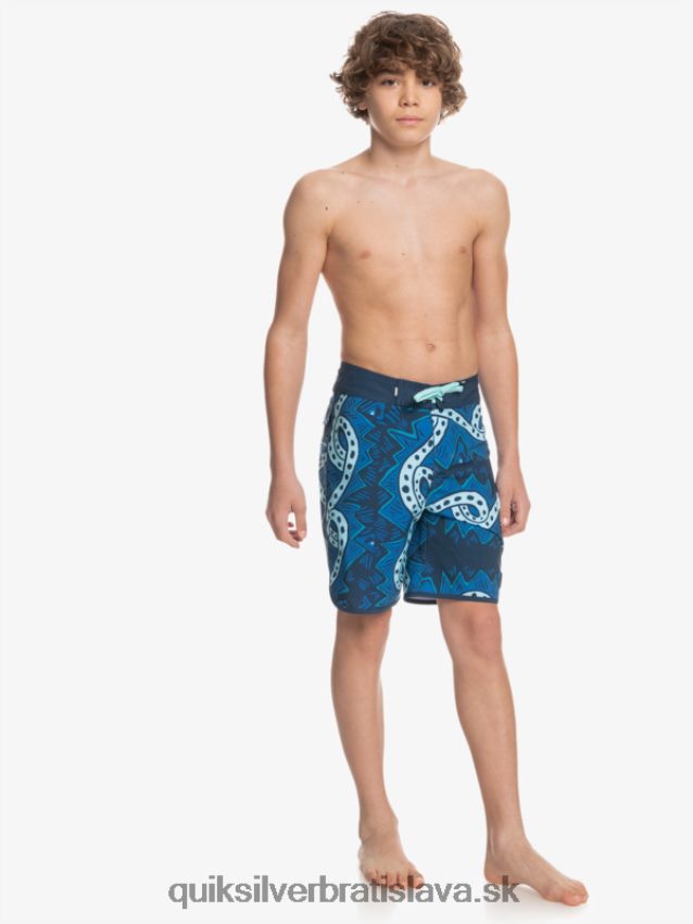 8-16 surfsilk throwback 17 boardshorts Quiksilver chlapci B80HXR2328 insígnie modrá