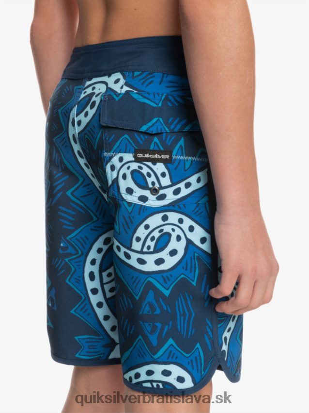 8-16 surfsilk throwback 17 boardshorts Quiksilver chlapci B80HXR2328 insígnie modrá