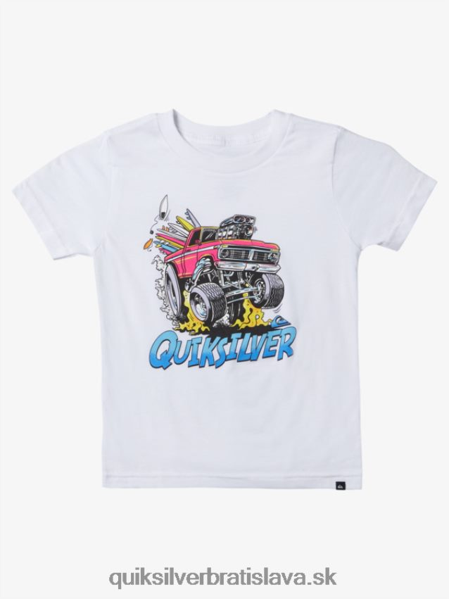 2-7 únikové auto tričko Quiksilver chlapci B80HXR1950 biely
