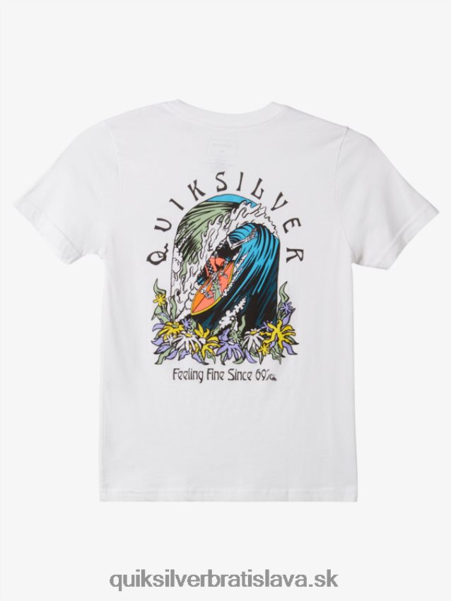 8-16 originálne sudové tričko Quiksilver chlapci B80HXR1939 biely