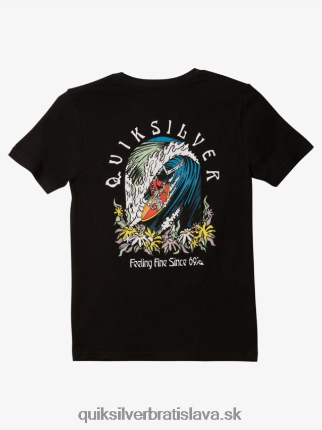 8-16 originálne sudové tričko Quiksilver chlapci B80HXR1940 čierna