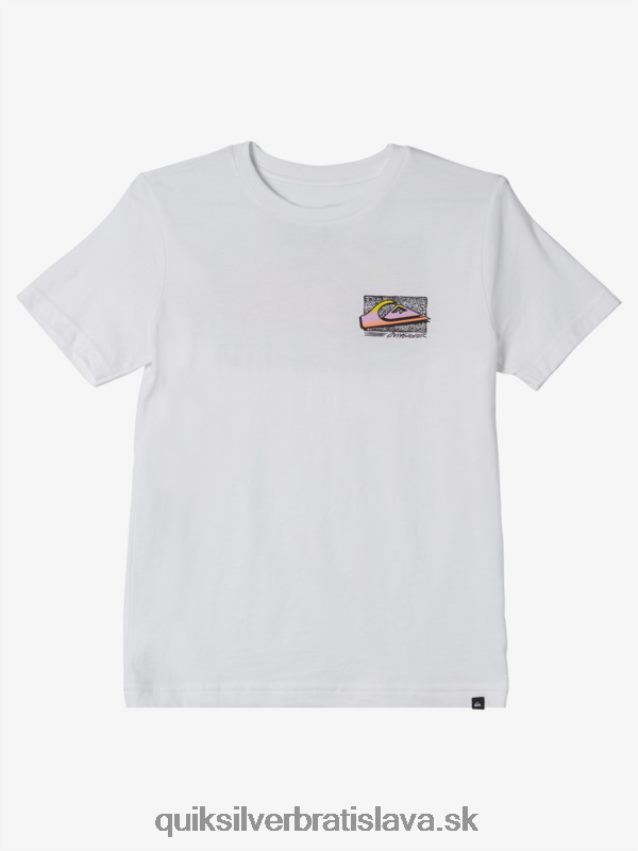 8-16 retro vyblednuté tričko Quiksilver chlapci B80HXR2123 biely