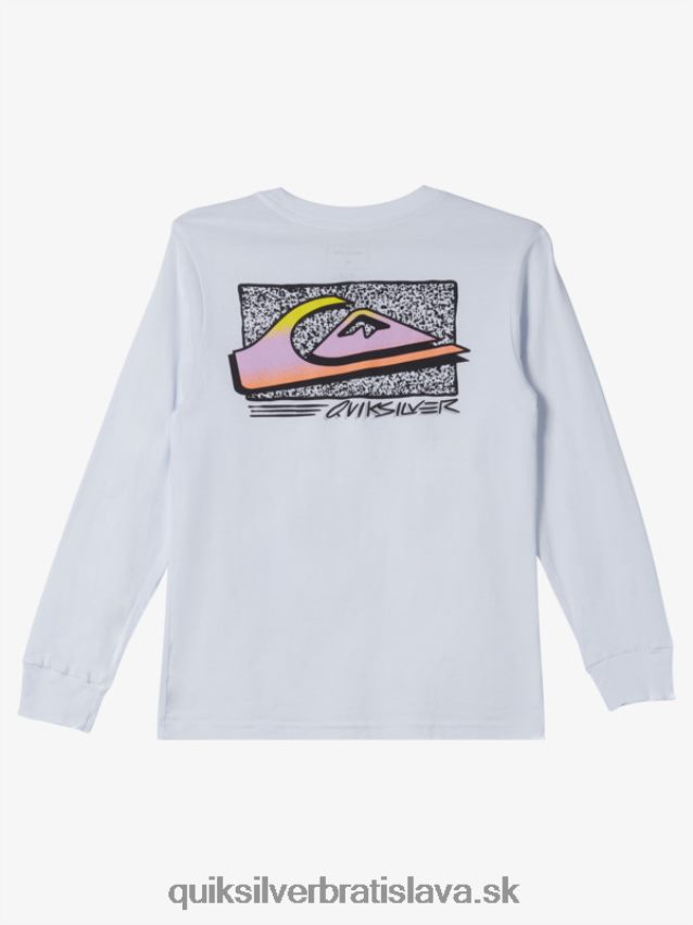 8-16 retro vyblednuté tričko Quiksilver chlapci B80HXR2192 biely