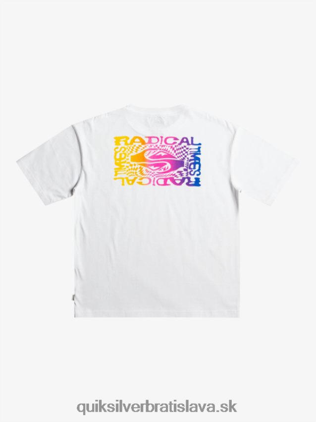 Tričko s radikálnou vlajkou 8-16 Quiksilver chlapci B80HXR1967 biely