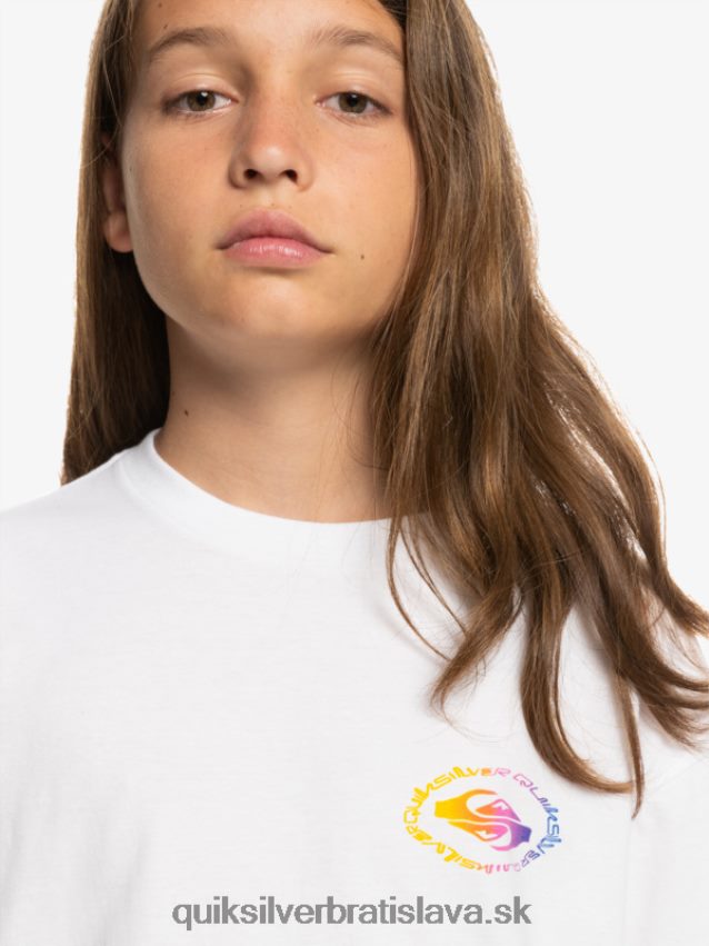 Tričko s radikálnou vlajkou 8-16 Quiksilver chlapci B80HXR1967 biely