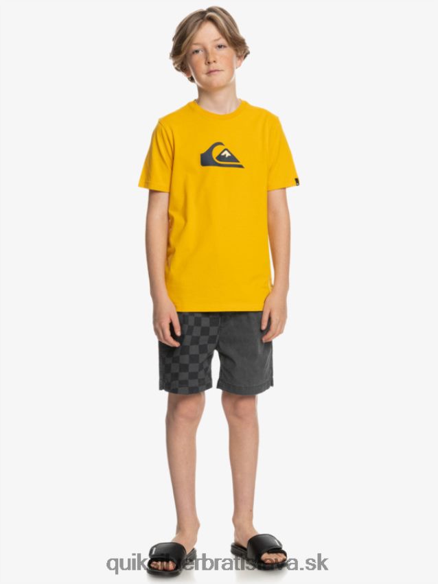 logo comp - tričko Quiksilver chlapci B80HXR2316 zlatý prút