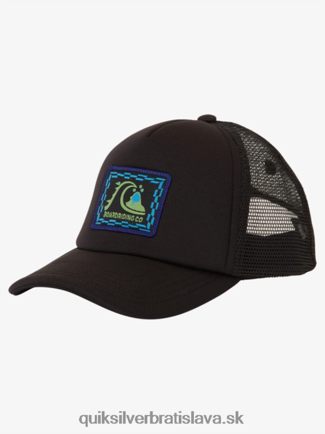 2-7 záludný klobúk trucker Quiksilver chlapci B80HXR1891 čierna