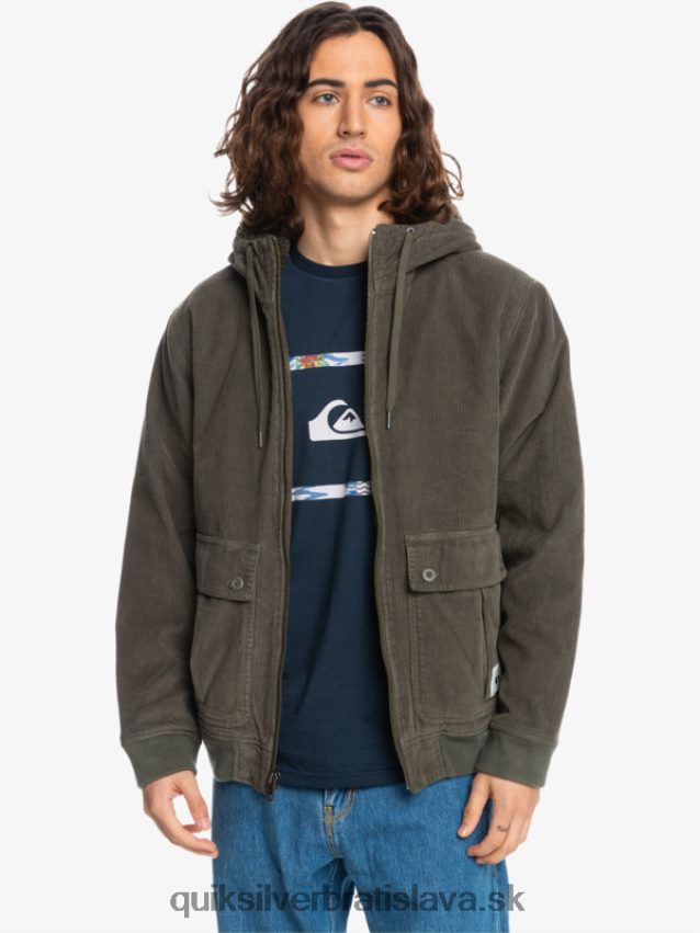 manšestrová bunda s trojitým nadväzcom Quiksilver muži B80HXR1557 hroznový list