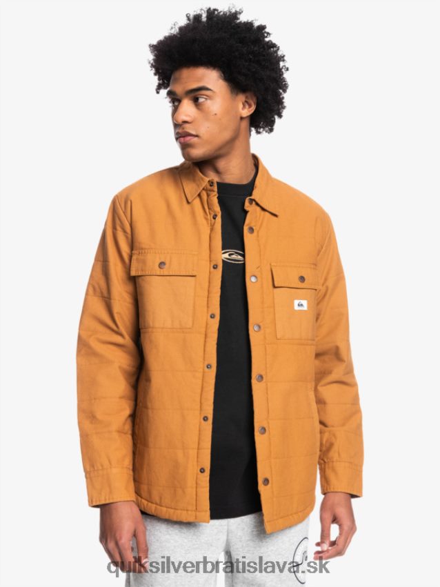 spodná plátenná bunda Quiksilver muži B80HXR1567 hnedý cukor