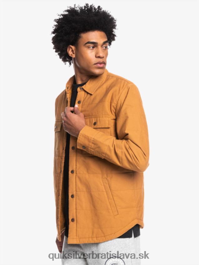 spodná plátenná bunda Quiksilver muži B80HXR1567 hnedý cukor