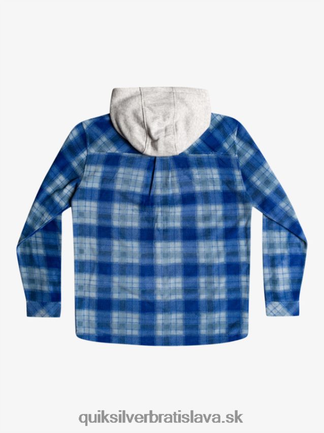 super nafúknutá fleecová bunda na zips s kapucňou Quiksilver muži B80HXR1475 sodalitová modrá super kockovaná