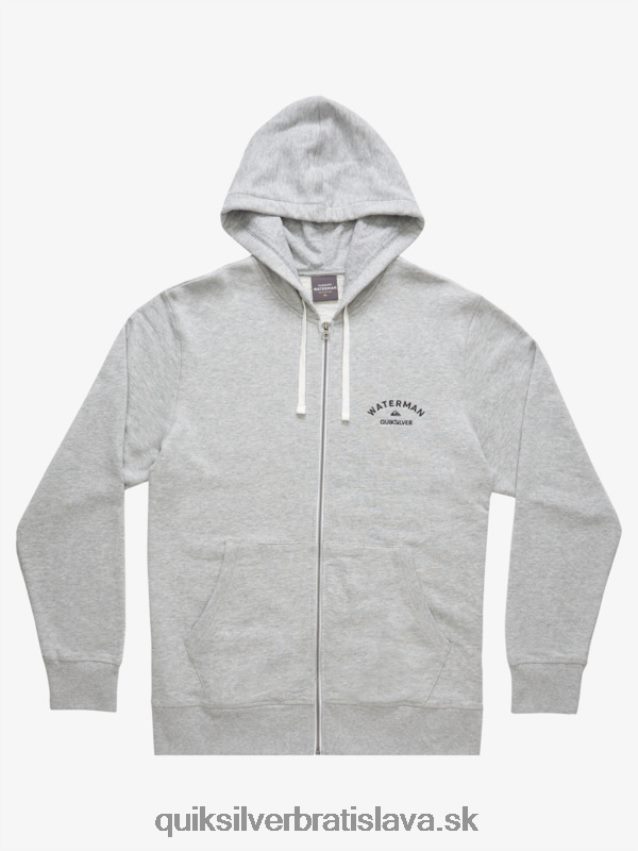 Waterman after surf mikina na zips Quiksilver muži B80HXR1419 svetlosivý vres