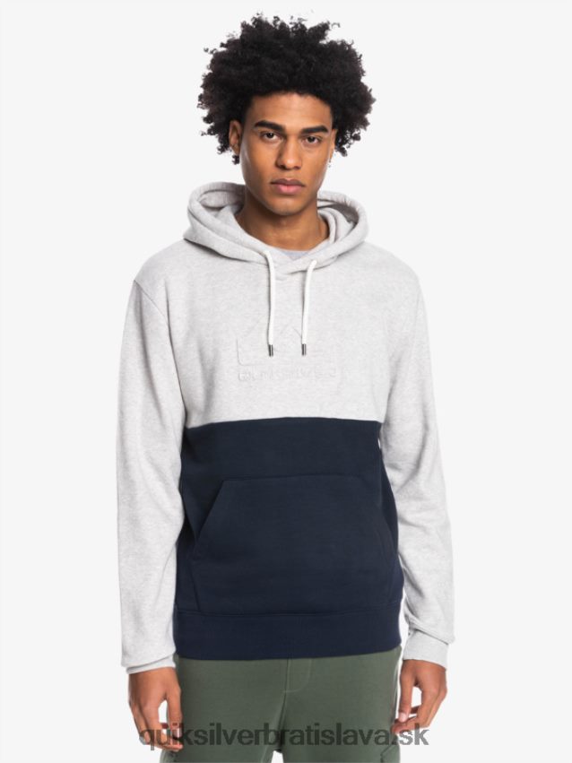 emboss mikina s kapucňou Quiksilver muži B80HXR1682 svetlosivý vres
