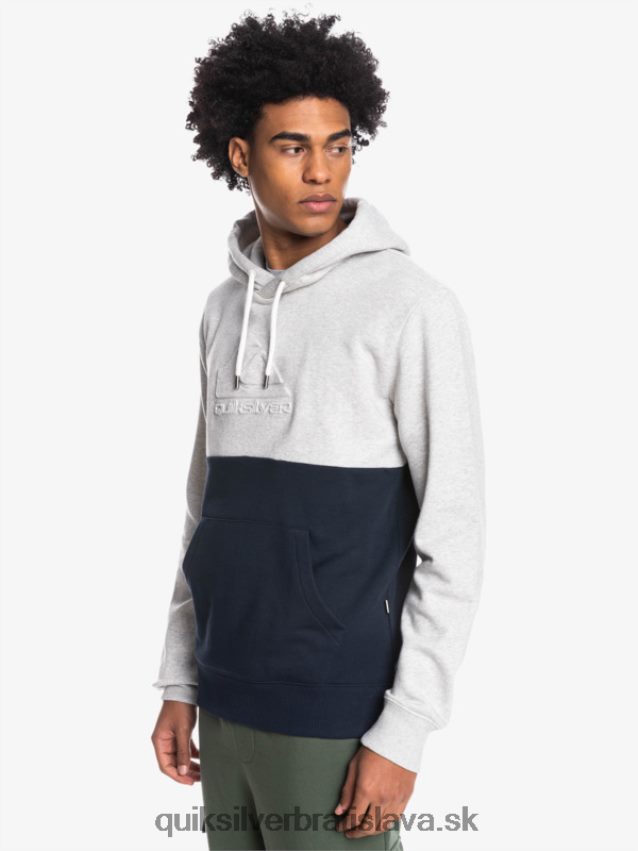 emboss mikina s kapucňou Quiksilver muži B80HXR1682 svetlosivý vres