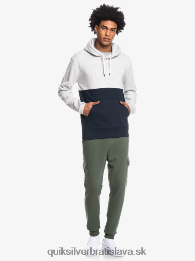 emboss mikina s kapucňou Quiksilver muži B80HXR1682 svetlosivý vres