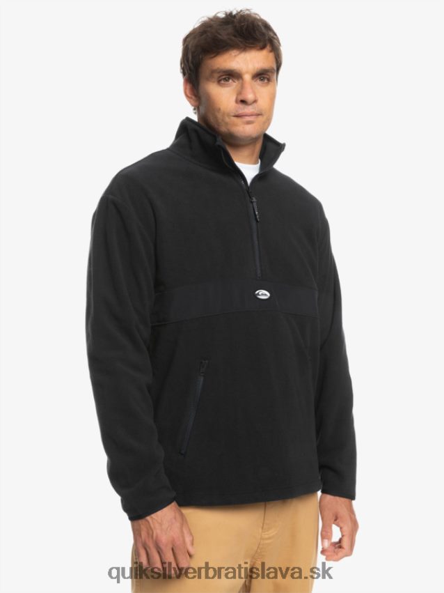 fleece na polovičný zips saturn Quiksilver muži B80HXR1561 čierna