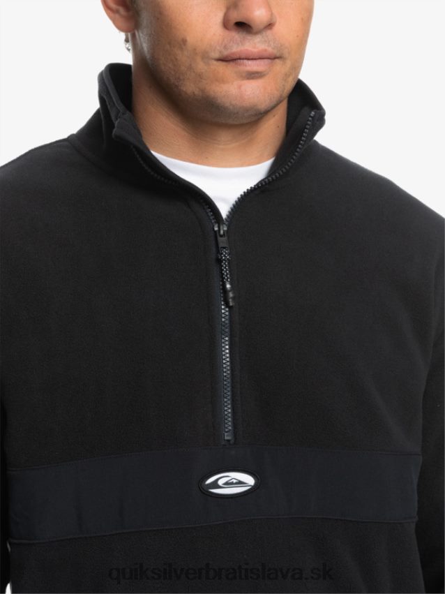 fleece na polovičný zips saturn Quiksilver muži B80HXR1561 čierna