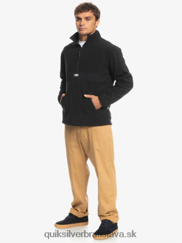 fleece na polovičný zips saturn Quiksilver muži B80HXR1561 čierna