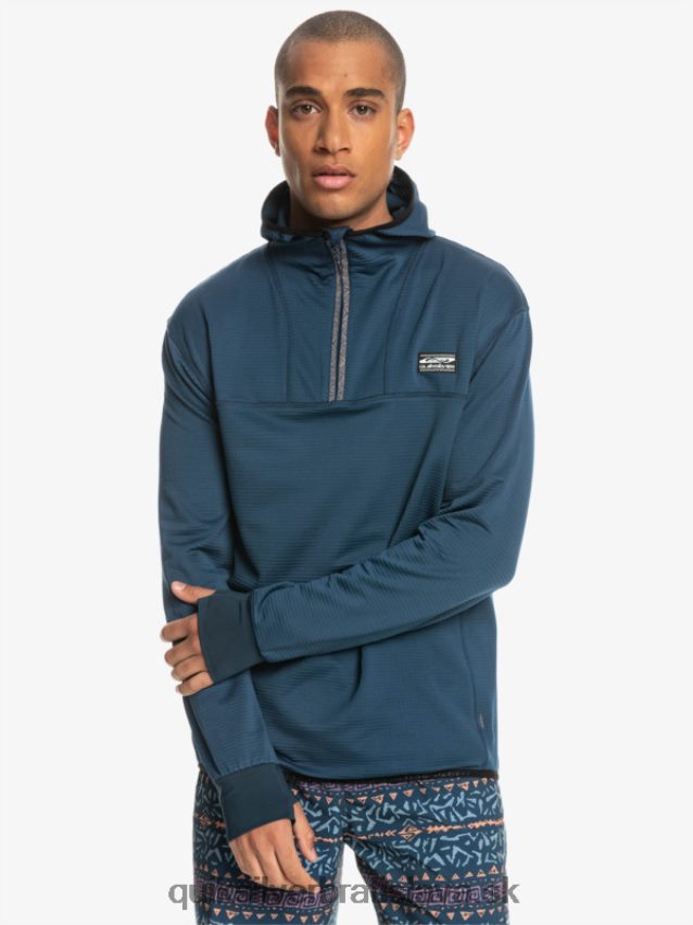 fleecová mikina so zapínaním na štvrť zips Quiksilver muži B80HXR1873 insígnie modrá