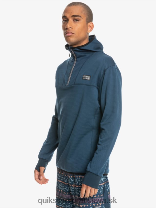 fleecová mikina so zapínaním na štvrť zips Quiksilver muži B80HXR1873 insígnie modrá