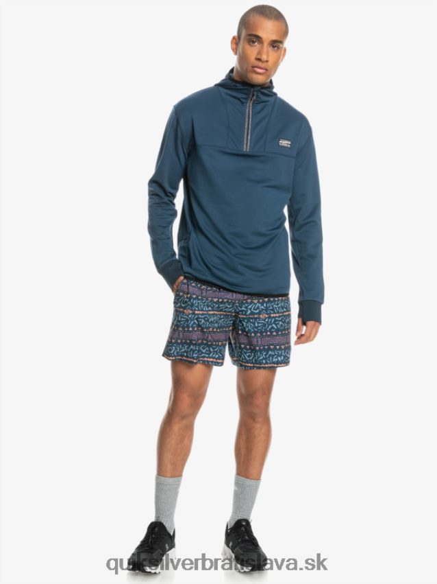fleecová mikina so zapínaním na štvrť zips Quiksilver muži B80HXR1873 insígnie modrá