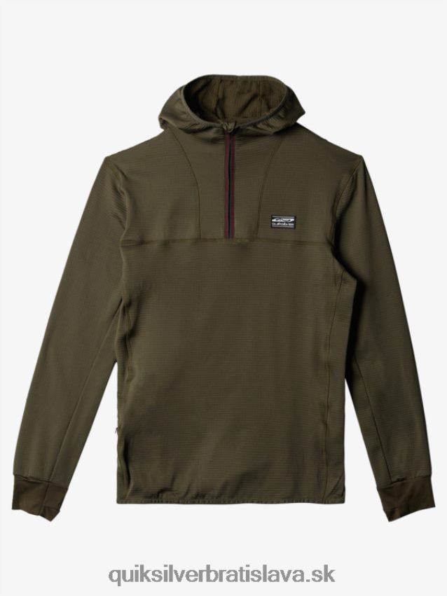 fleecová mikina so zapínaním na štvrť zips Quiksilver muži B80HXR1874 hroznový list