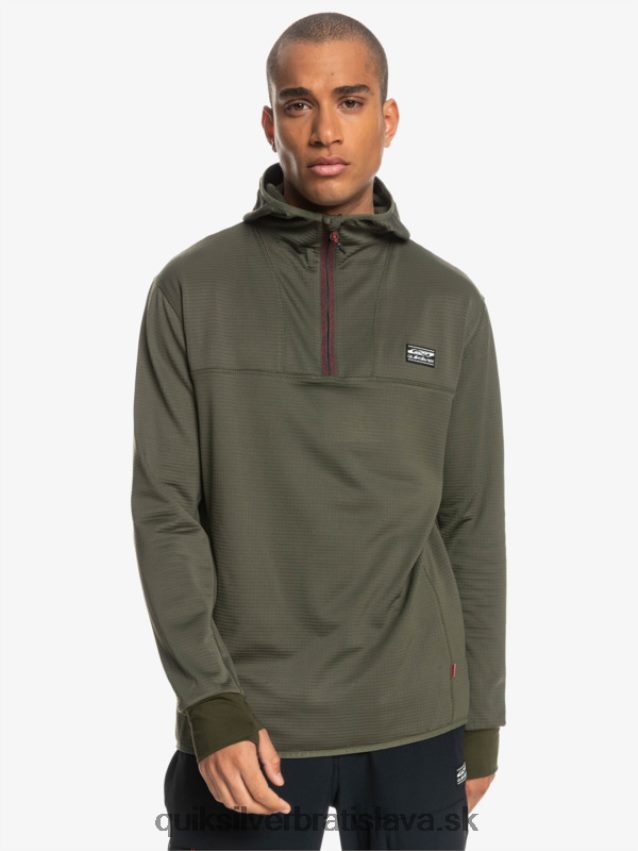 fleecová mikina so zapínaním na štvrť zips Quiksilver muži B80HXR1874 hroznový list