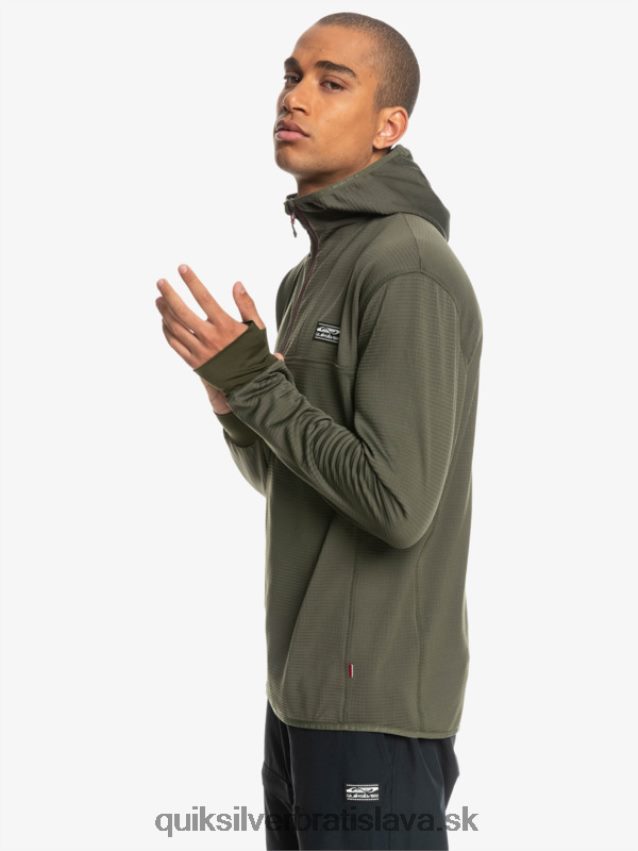 fleecová mikina so zapínaním na štvrť zips Quiksilver muži B80HXR1874 hroznový list