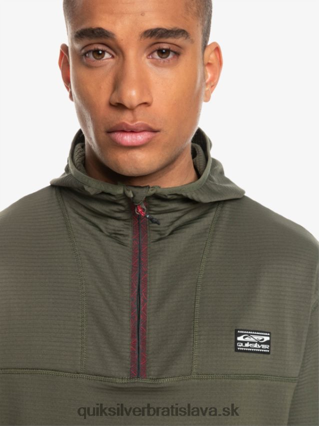 fleecová mikina so zapínaním na štvrť zips Quiksilver muži B80HXR1874 hroznový list