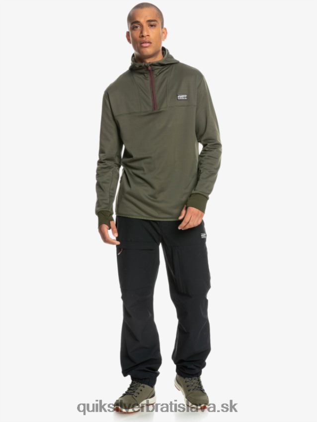 fleecová mikina so zapínaním na štvrť zips Quiksilver muži B80HXR1874 hroznový list